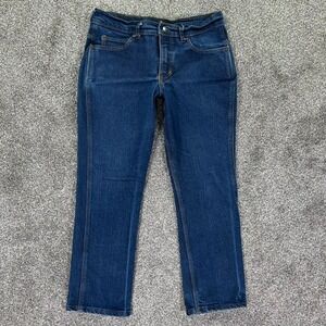 Origin Straight Leg Dark Blue Denim Jean Men No Size Tag Fit 34x28.5 USA Made